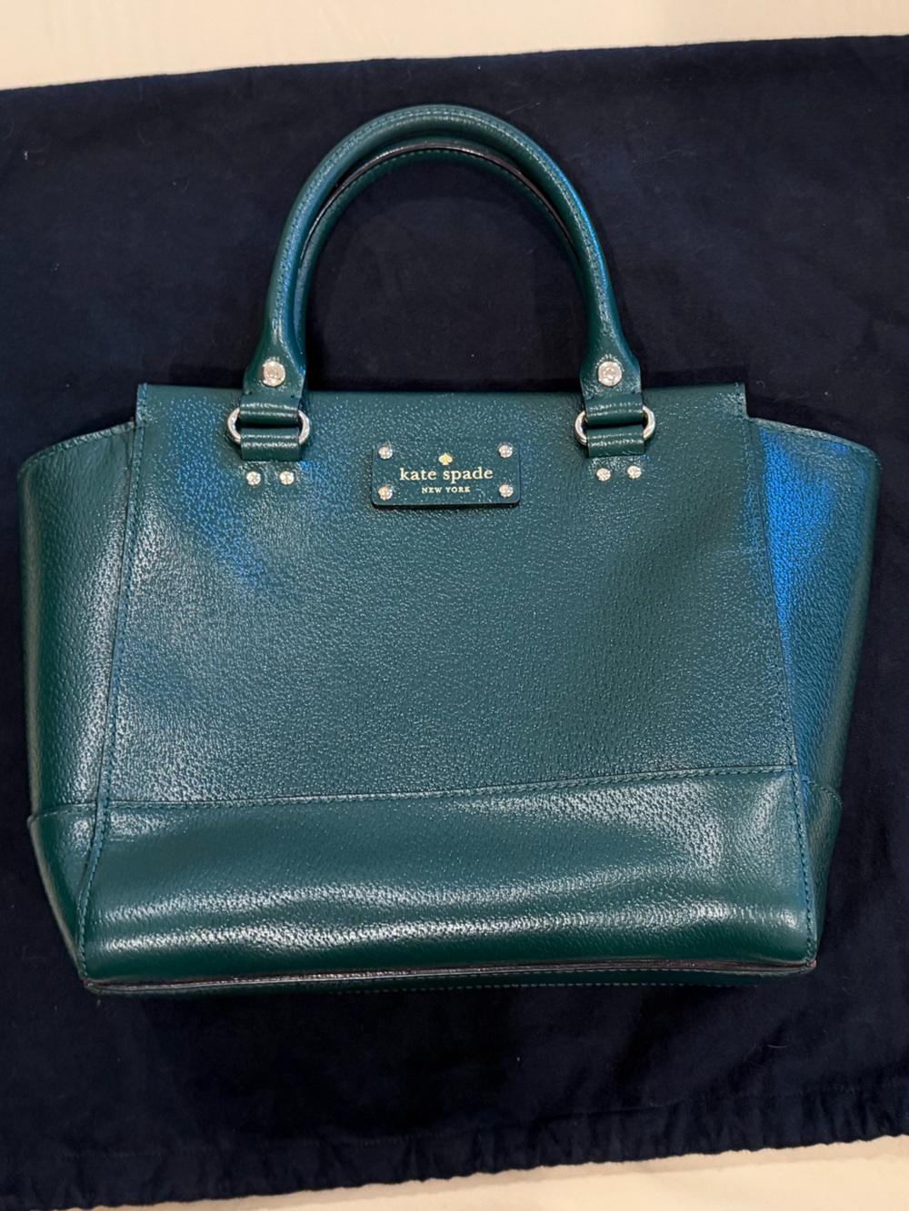 Kate Spade Forest Green Pebbled Leather Satchel & Wallet